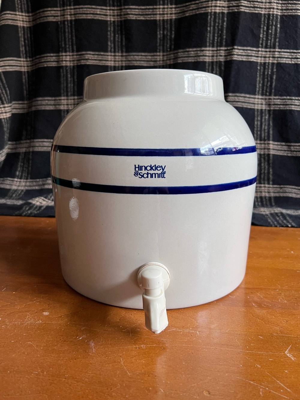 Hinckley & Schmitt Water SpringWell Water Dispenser Ceramic Vintage Blue Stripes